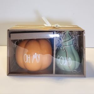 Rae Dunn Fall OH MY and GOURD Ceramic Set  NIB